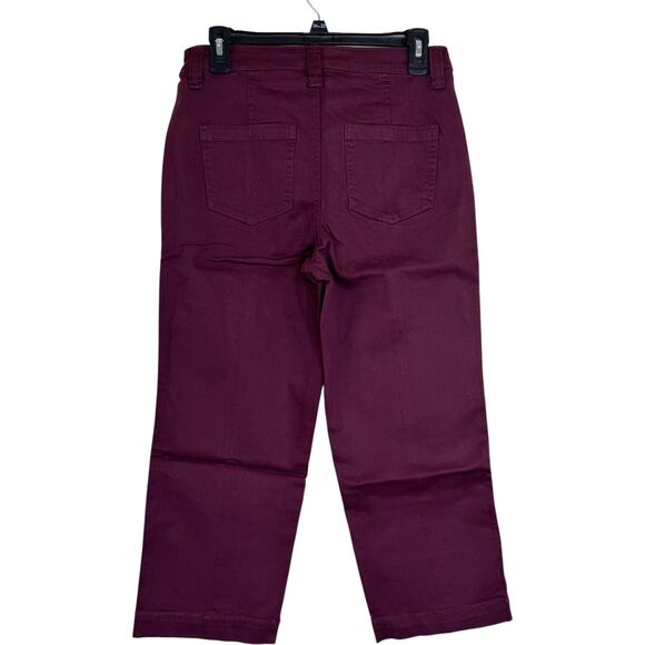 Belle by Kim Gravel Petite TripleLuxe Twill Gaucho Bordeaux 6 Petite NWOT Pocket - Picture 3 of 11